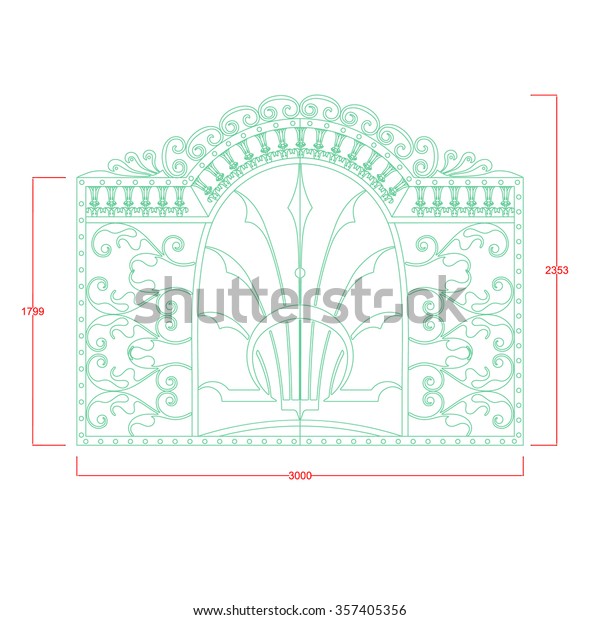 Door Gate Entrance Design Pattern Arc Stock Vector Royalty