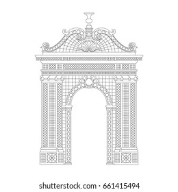 Door  gate entrance vector work black paint on the white background
