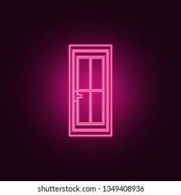 door with glass icon. Elements of Door in neon style icons. Simple icon for websites, web design, mobile app, info graphics