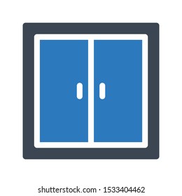 door glyph color vector icon