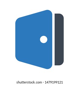 door glyph colour vector icon