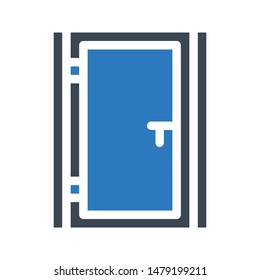 door glyph colour vector icon