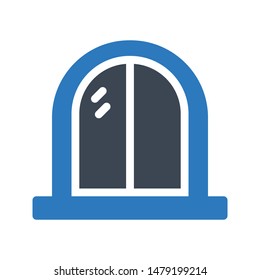 door glyph colour vector icon