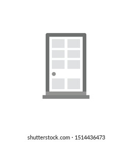 door glyph flat vector icon