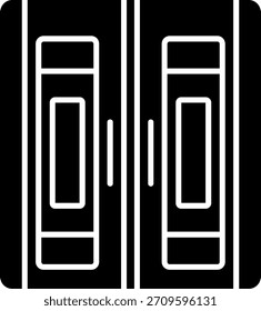 Design de ícone de estilo de glifo de porta