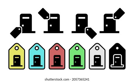 Icono de vector de glifo de puerta en la ilustración de conjunto de etiquetas para ui y ux, sitio web o aplicación móvil