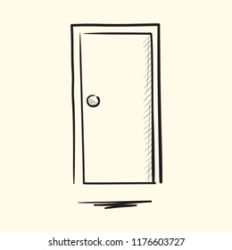 Door. Hand drawn vector illustration.