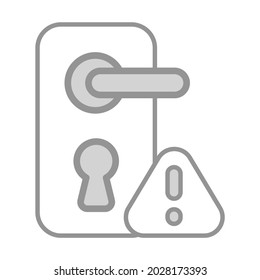 Door Handle Alert Healthcare Medical, vector graphic Illustration Icon.