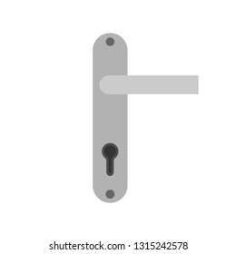 Door handle architecture security symbol exit vector icon. Detail conept flat access lock knob home