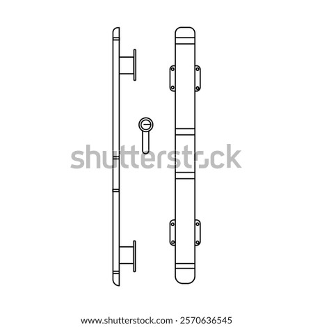 Door handle architecture security symbol latest minimalist exit icon vector. Flat house access lock knob detail concept