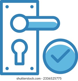 Icono azul de la manija de la puerta - Icono único, vector