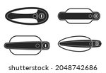 Door handle of car vector black set icon. Vector illustration automobile lock on white background. Isolated black set icon door handle of car.