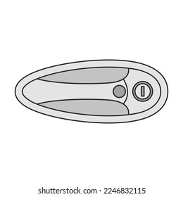 Icono del vector del coche del controlador de la puerta.Icono del vector del color aislado en el coche del mango de la puerta de fondo blanca.