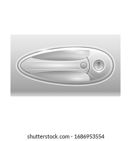 Door handle car vector icon.Realistic vector icon isolated on white background door handle car.