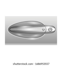 Door handle car vector icon.Realistic vector icon isolated on white background door handle car.