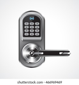 Door Handle With Combination Lock And Display