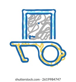 Manija de puerta sin contacto doodle icono bosquejo Vector. manija de puerta sin contacto signo. ilustración de símbolo aislado