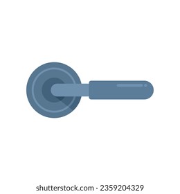 Door handle device icon flat vector. Lock knob. Metal front key isolated