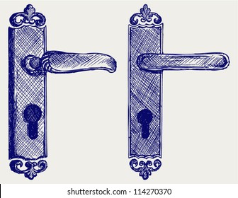 Door handle. Doodle style