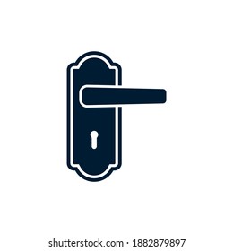 Door handle. Doorknob icon flat style isolated on white background. Vector illustration
