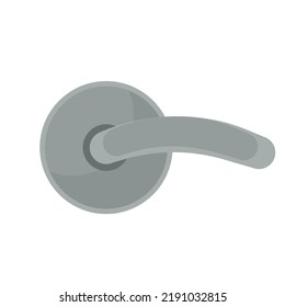 Door handle and doorknob latch with window. Brass round knob and room lock isolated office icon vector illustration. Vintage gold house security furniture and entrance keyhole cartoon