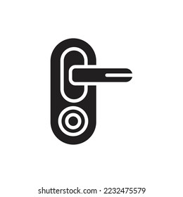 Door Handle Filled Icon Vector Illustration