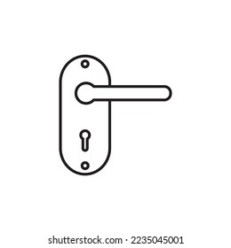 Door handle flat vector icon, illustration design template.