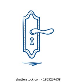 Door handle. Hand drawn vector illustration.