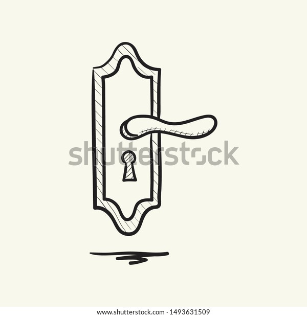 Door Handle Hand Drawn Vector Illustration Stock Vector Royalty
