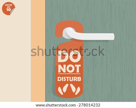 door handle hanging room tag with text shown do not disturb and make love sign,room tag design