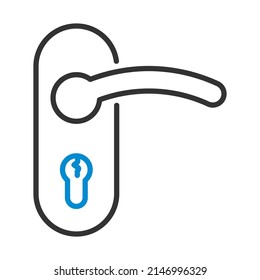 Icono de la manija de la puerta. Diseño de contorno negrita con ancho de trazo editable. Ilustración vectorial.