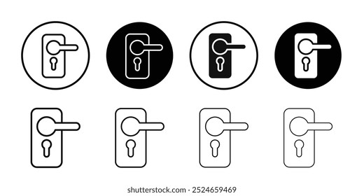 Door handle icon Collection of flat thin outline vector