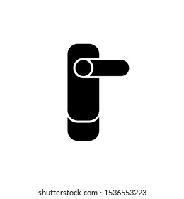 Door handle icon design simple, security safety technology isolated , logo office professional template element, outline solid background white modern save