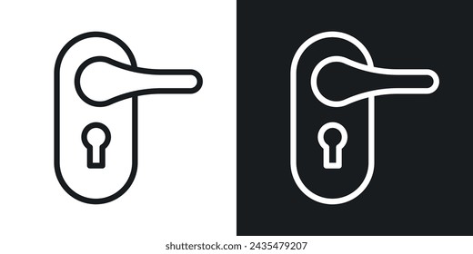 Icono de la manija de la puerta Diseñado en un estilo de línea sobre fondo blanco.