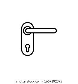 Door handle icon. Doorknob. Vector. Line style.
