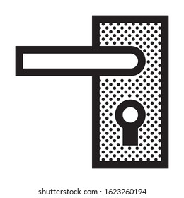 Door Handle. Icon Filled with Dots.