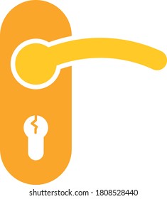 Icono de la manija de la puerta. Diseño de color plano. Ilustración vectorial.