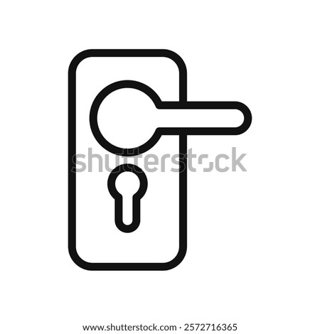 Door handle icon flat line symbol set.