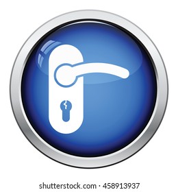 Door handle icon. Glossy button design. Vector illustration.