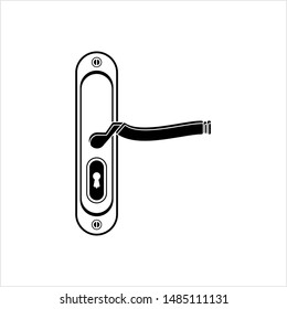 Door Handle Icon, Hardware Vector Art Illustration