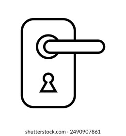 Icono de manija de puerta ilustrado en el fondo