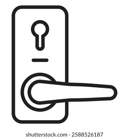 Door Handle Icon Isolated flat vector in outline