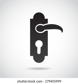 Door handle icon isolated on white background. Vector art.