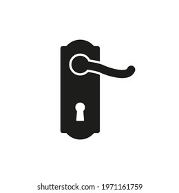 Door handle icon. The keyhole. Simple flat vector illustration on a white background.
