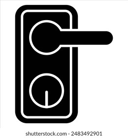 Door handle icon. Door knob. Access symbol. House door lock, hotel room lock sign illustration