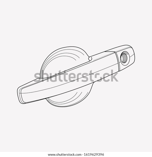 Door handle icon line element. Vector\
illustration of door handle icon line isolated on clean background\
for your web mobile app logo\
design.