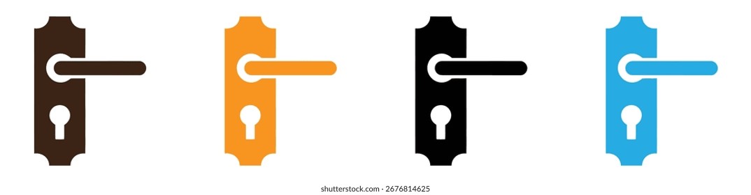 Ícone da alça da porta. Ilustração moderna do vetor da fechadura da porta. Símbolo de segurança de casa e do escritório. Acesso de entrada e sinal de mecanismo de segurança.