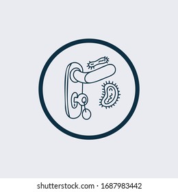 Türgriff-Symbol auf weißem Hintergrund. Flachstil. Schloss-Icon für Ihre Website Design, Logo, App, Benutzeroberfläche. Möbelsymbol. Schild mit schwarzem Türgriff.