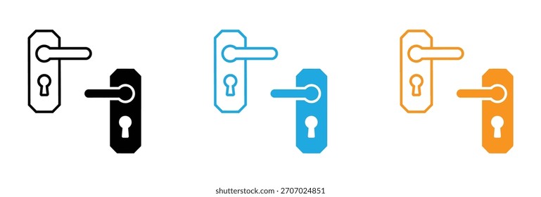Paquete de iconos de manija de puerta para diseños de ui de App y Sitio web. Plantilla de Vector de diseño de icono de manija de puerta.