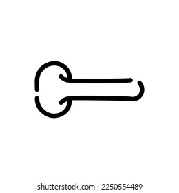 Door handle icon. Simple style door shop big sale poster background symbol. Door handle brand logo design element. Door handle t-shirt printing. Vector for sticker.